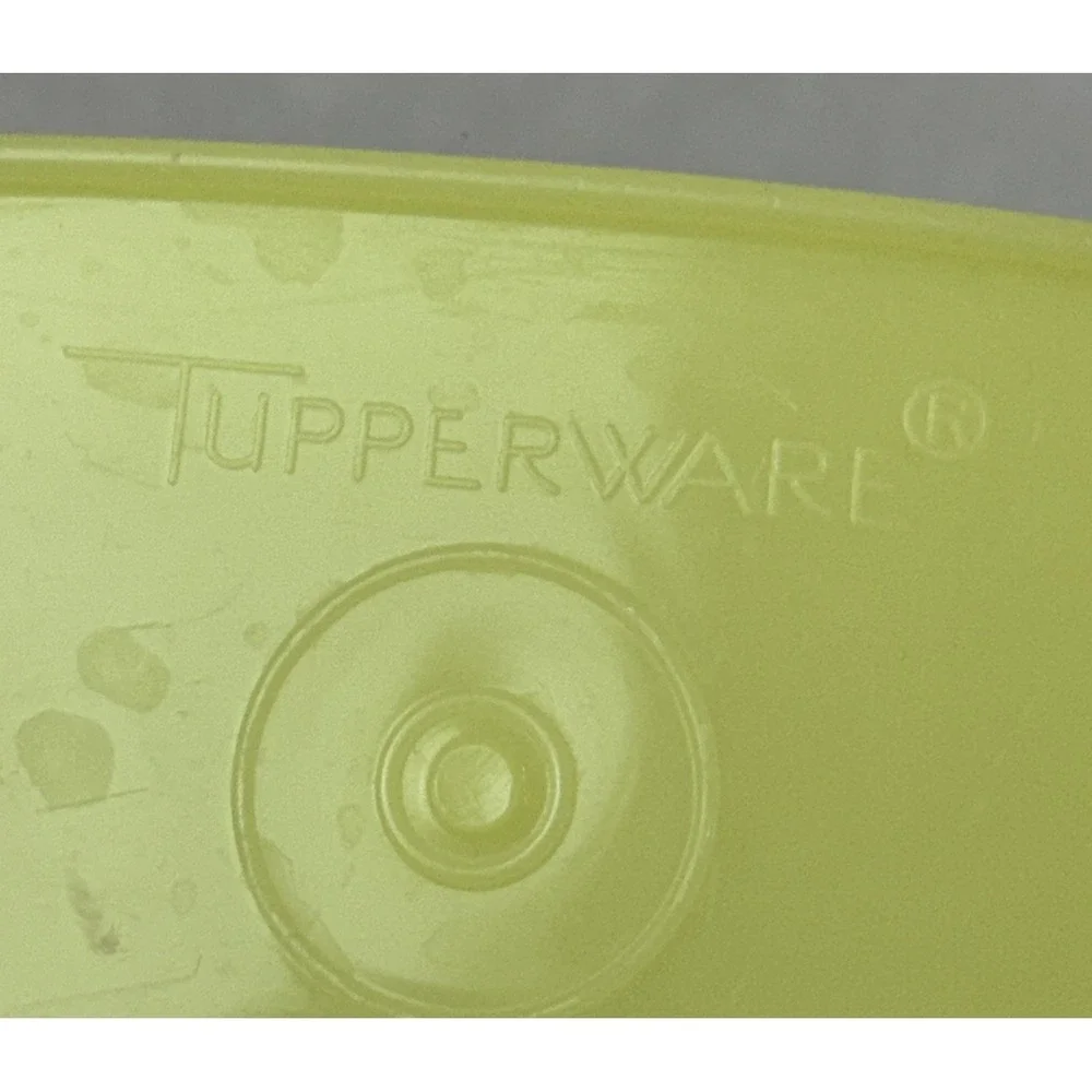2 Vintage Tupperware Yellow Shelf Saver Storage Containers w/ Lids #1243 **EUC**